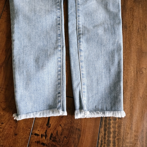 Madewell Jeans Women's Blue Denim 9" High-Rise Skinny Crop With Raw Hem Size 25 - Picture 11 of 16